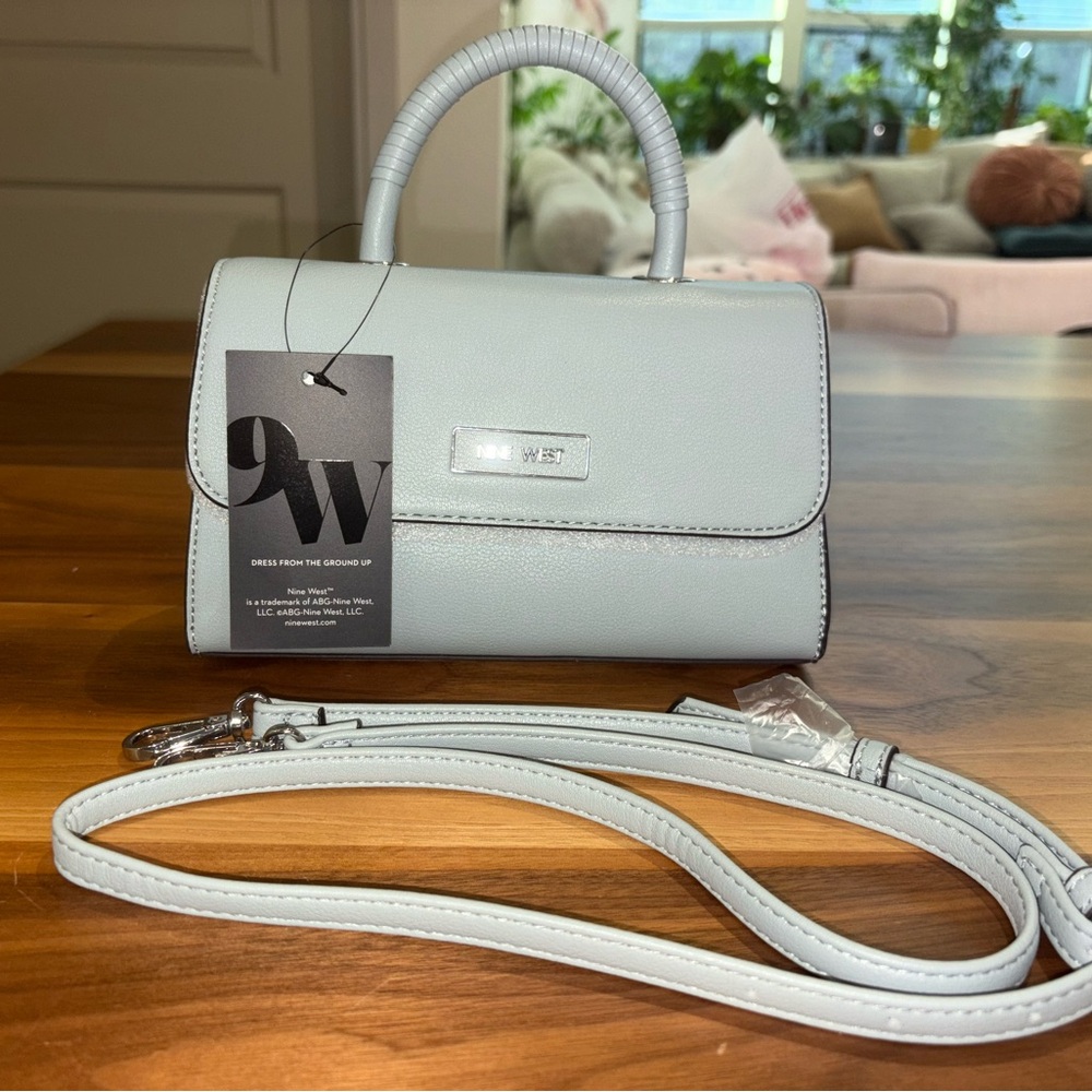 Nine West Gray Crossbody Bag with Silver Hardware